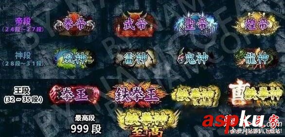 鐵拳7,段位,名稱