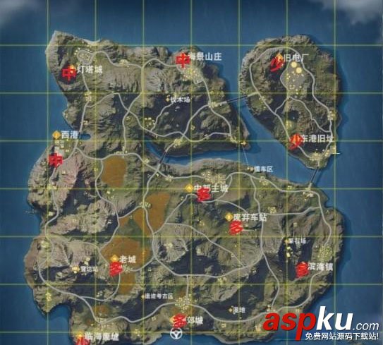 荒野行動,降落,降落點