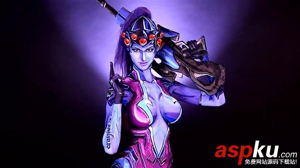 美女,Cosplay,守望先鋒,人體彩繪,性感