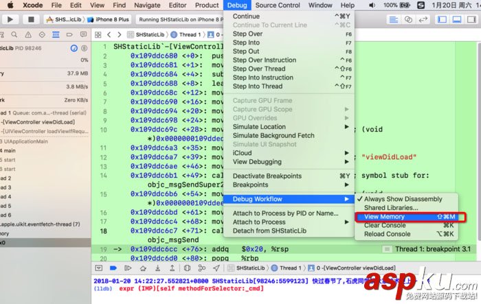 iOS,Xcode,匯編模式
