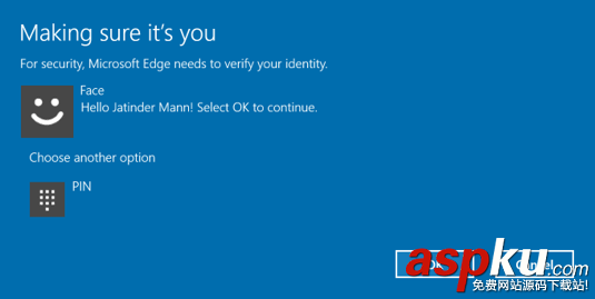 生物識別,Edge瀏覽器,Win10