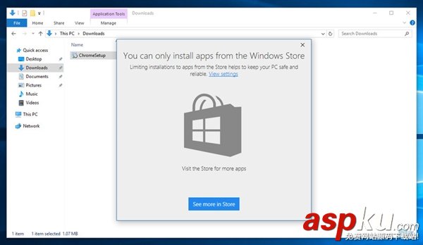 Win10,預覽版15042,本地exe
