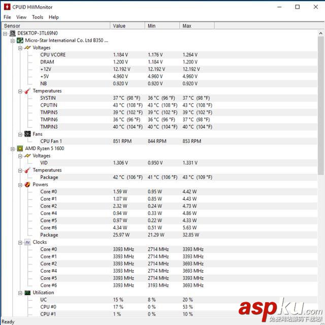 AMD,銳龍,Ryzen5-1600,測試成績,Ryzen5-1600基準測試
