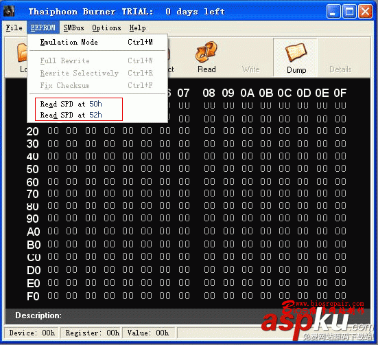 使用Thaiphoon更改DDR2內存條SPD信息