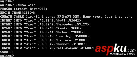 SQLite 入門教程一 基本控制臺（終端）命令