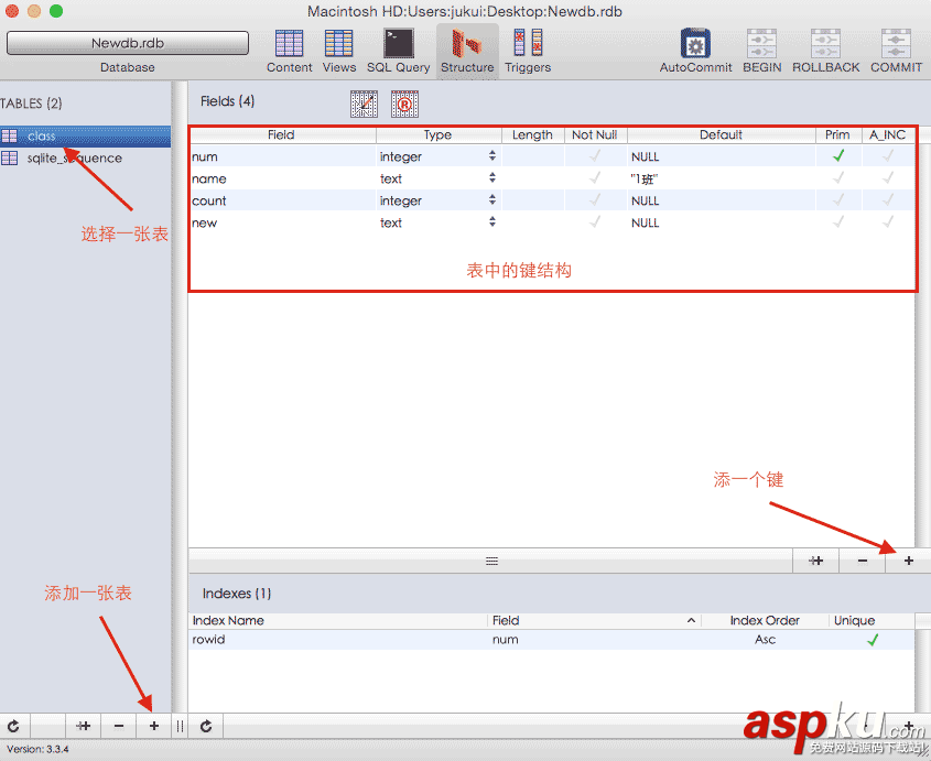 SQLite數據庫常用語句及MAC上的SQLite可視化工具MeasSQLlite使用方法