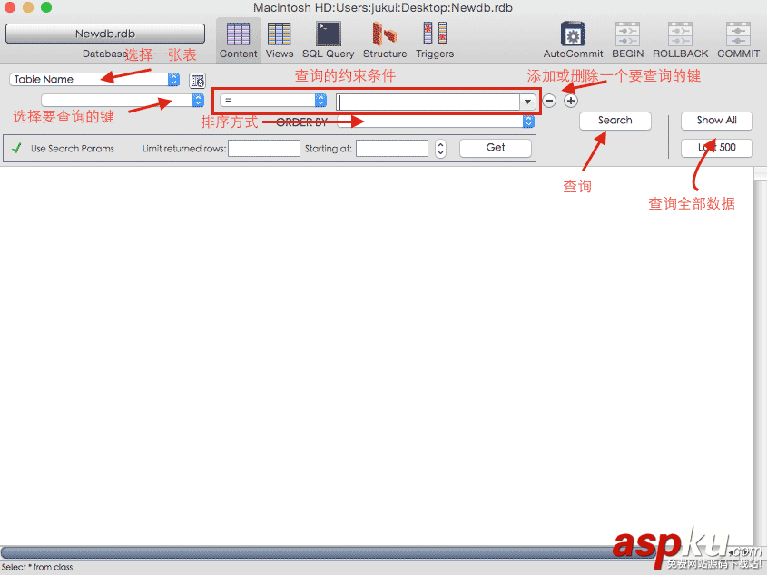 SQLite數據庫常用語句及MAC上的SQLite可視化工具MeasSQLlite使用方法