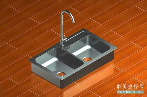 AutoCAD教程：廚房用的水槽建模方法