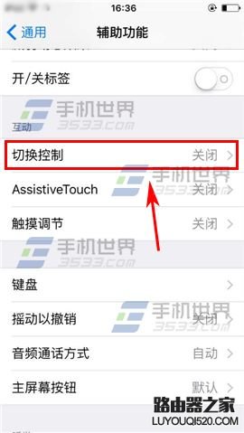 蘋果iPhone6sPlus如何設置切換控制