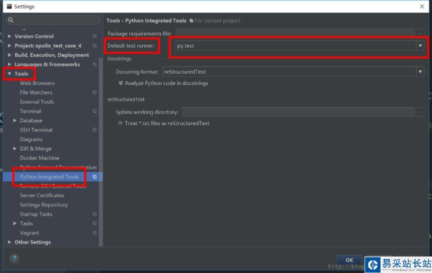 配置 Pycharm 默認 Test runner