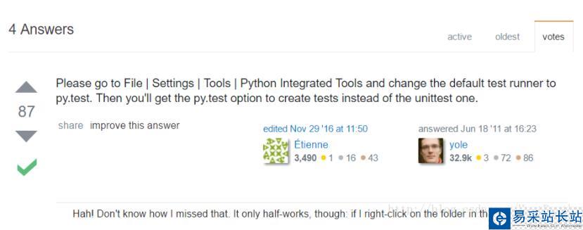 配置 Pycharm 默認 Test runner
