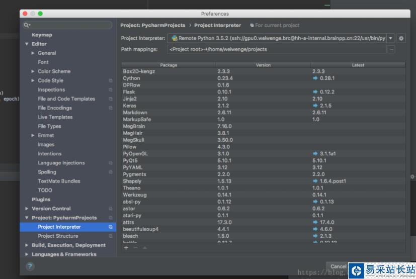pycharm 配置遠程解釋器