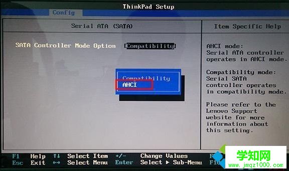 聯想Thinkpad BIOS開啟AHCI圖2