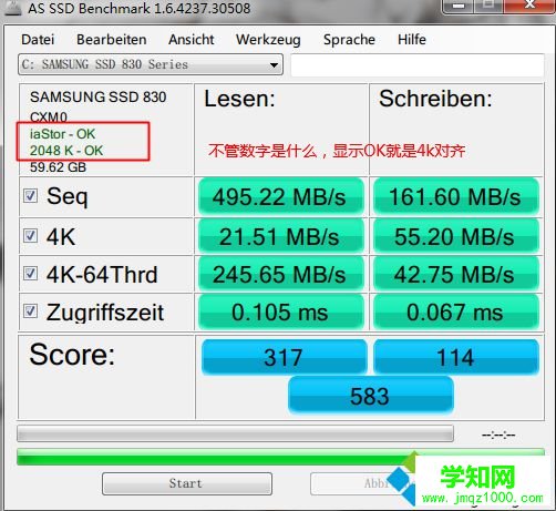 固態硬盤4k對齊檢測方法一 as ssd工具2