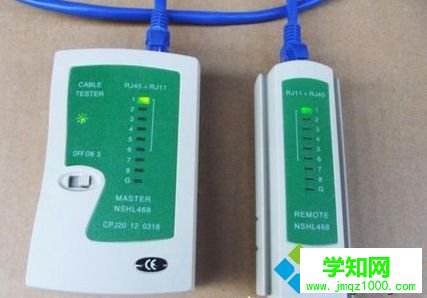 用測線儀檢測網線是否接通3