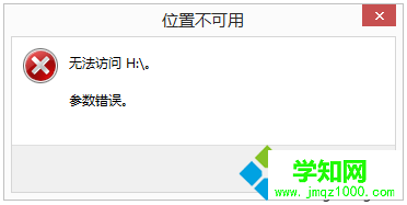 電腦無法訪問移動硬盤提示參數錯誤的修復方法1