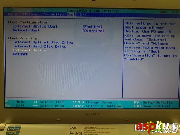 索尼筆記本,Bios,U盤啟動