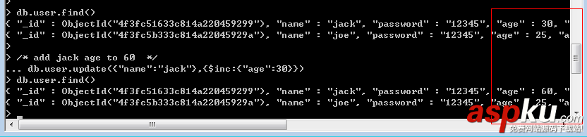 MongoDB,增刪查改