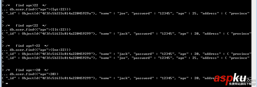 MongoDB,增刪查改