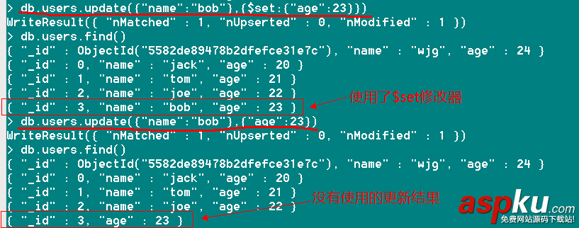 MongoDB,創建,更新,刪除