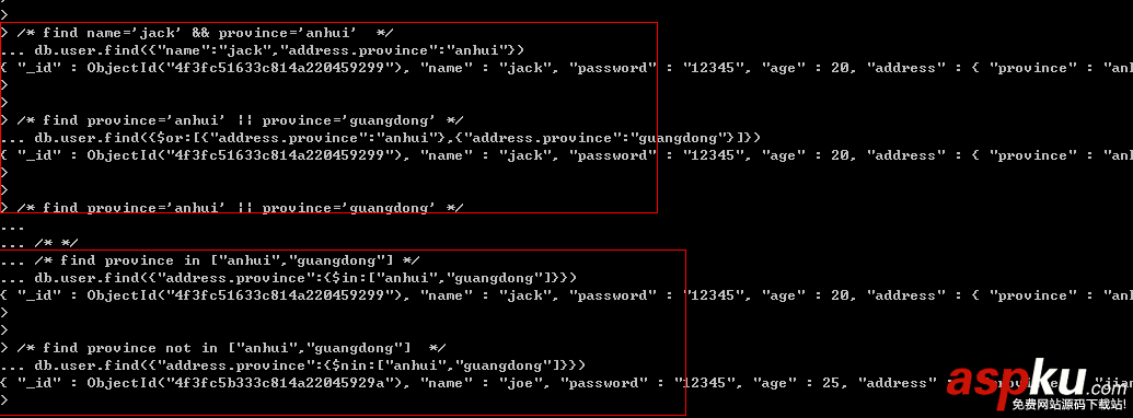 MongoDB,增刪查改