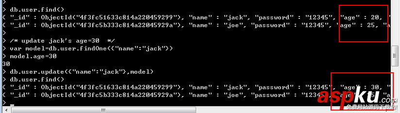 MongoDB,增刪查改