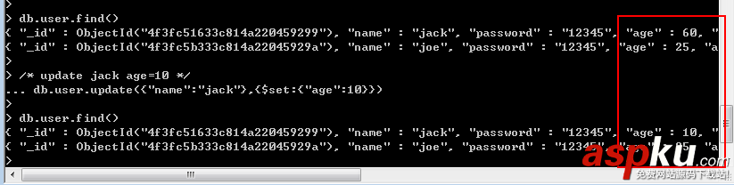 MongoDB,增刪查改