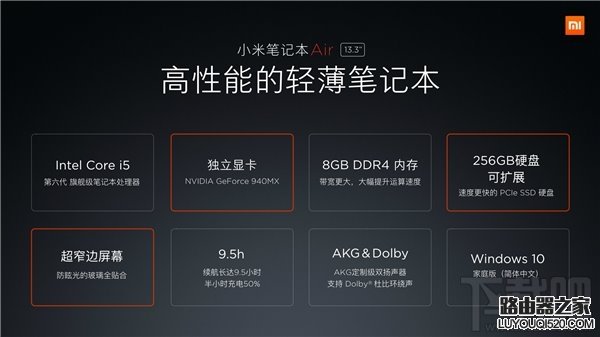 小米筆記本Air配置