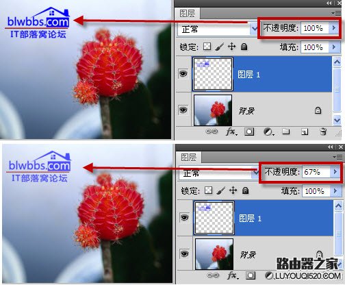 ps透明度怎么調整