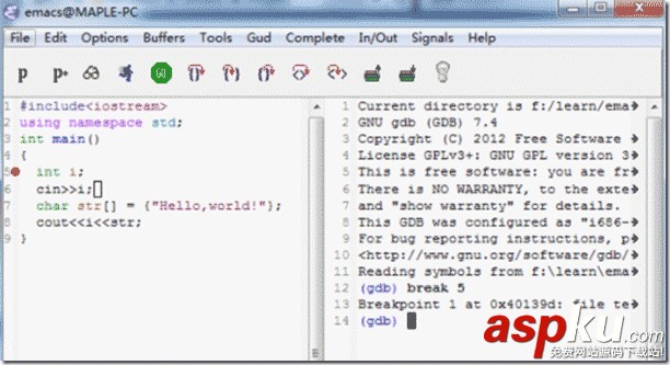 Emacs,調試,C++程序