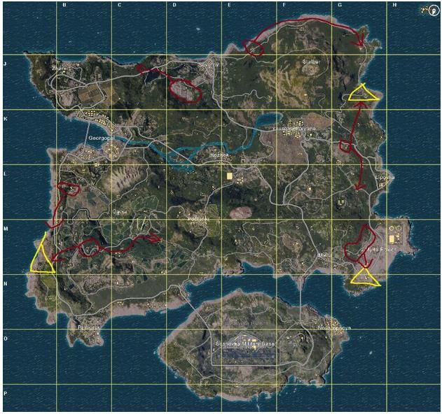 絕地求生大逃殺跳傘地點