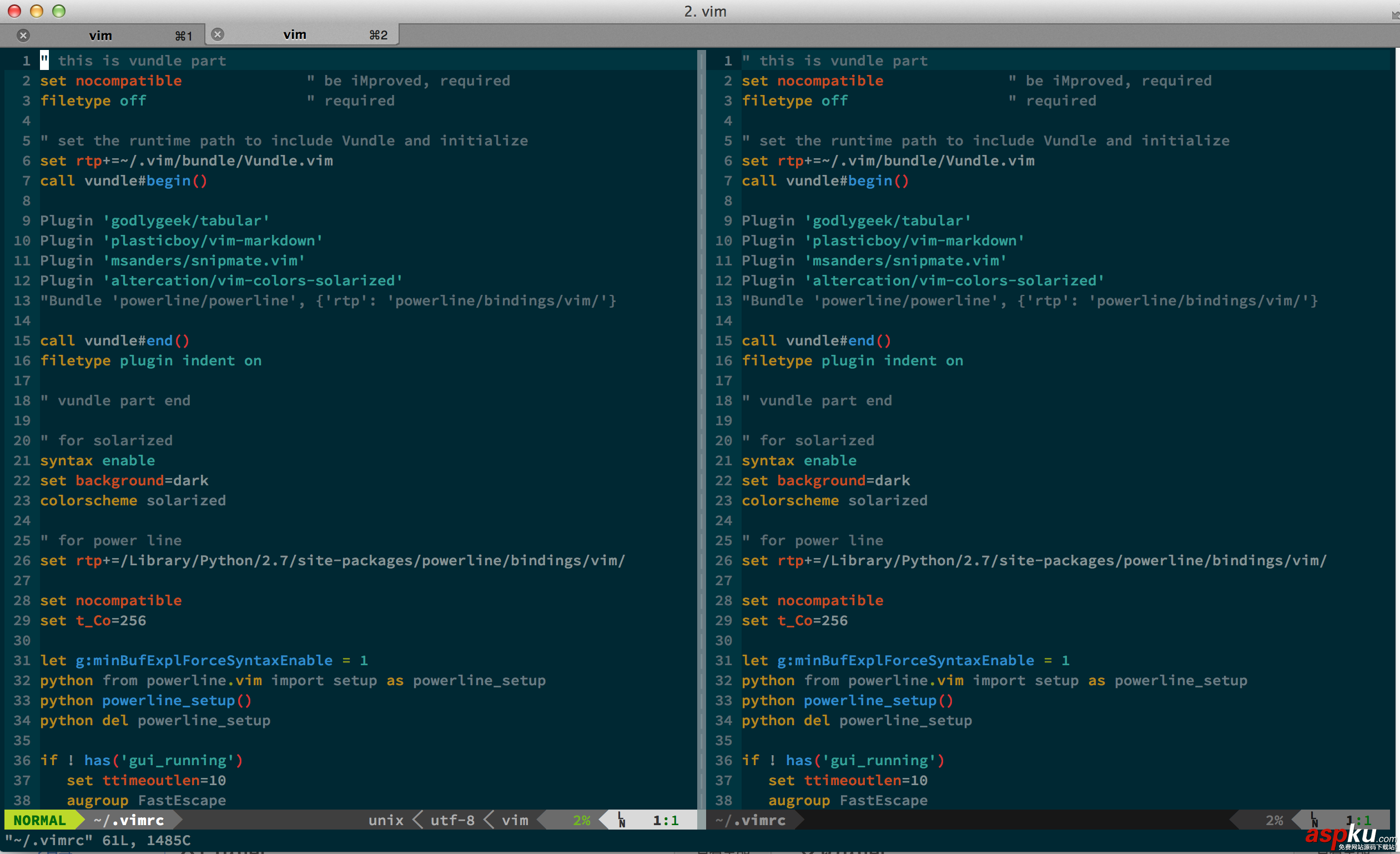 Mac,OS,VIM,提示欄,命令行