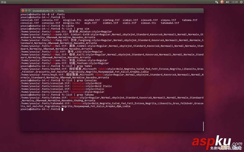 Linux折騰記,Ubuntu,14.10,使用Windows字體