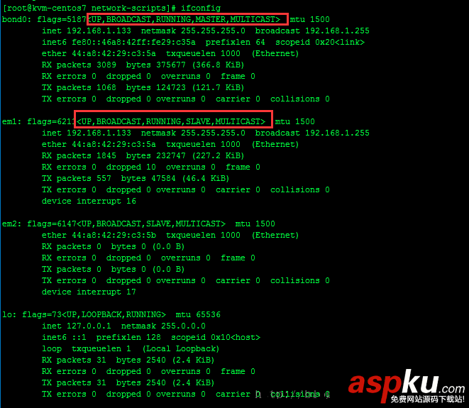 CentOS7,NIC,綁定