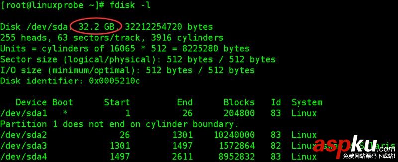 centos,fdisk,擴展分區,容量大小