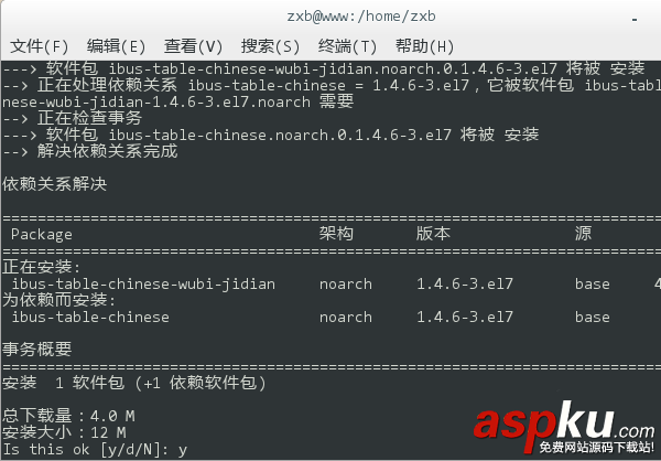 CentOS,五筆輸入法