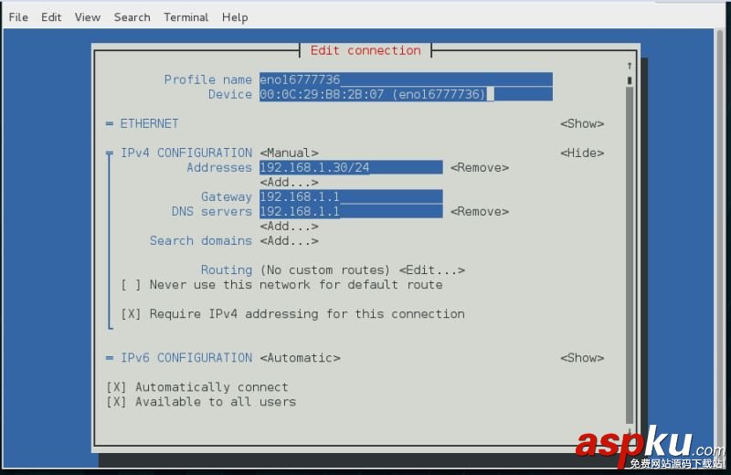 RHEL7.0,網絡IP