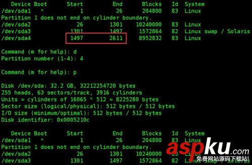 centos,fdisk,擴展分區,容量大小