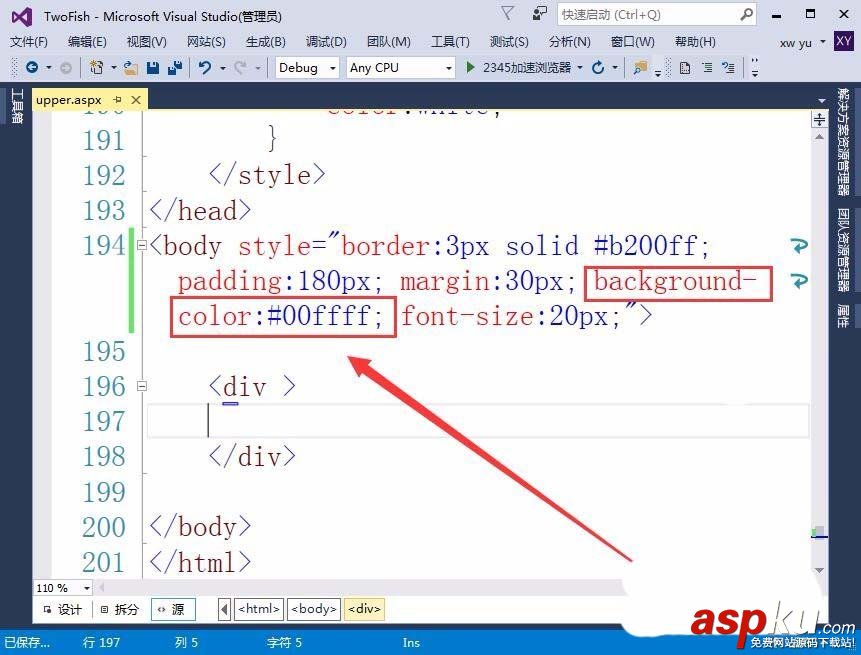 body,VisualStudio,布局格式