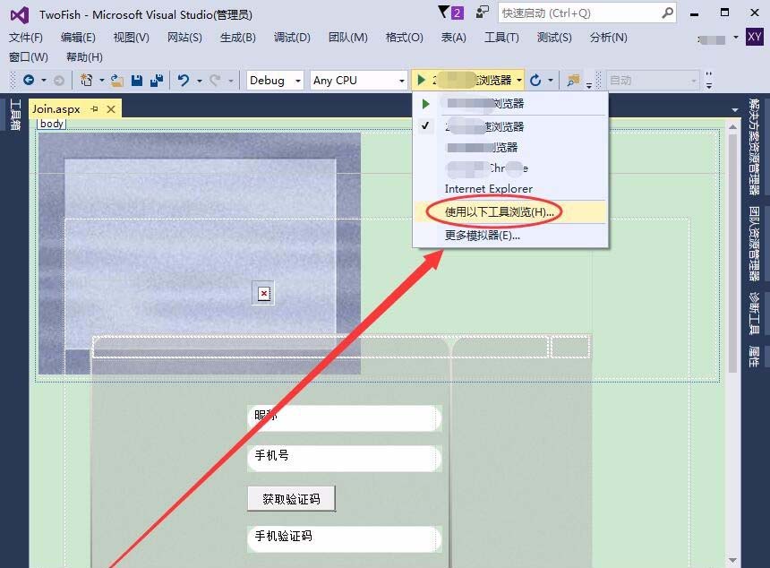 VisualStudio,瀏覽網頁