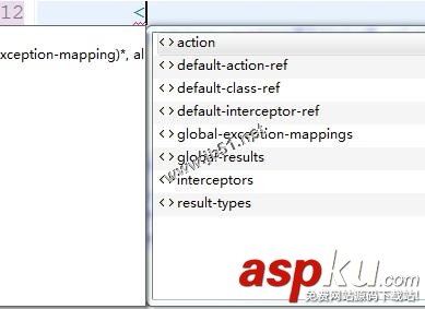 MyEclipse,struts.xml,自動提示