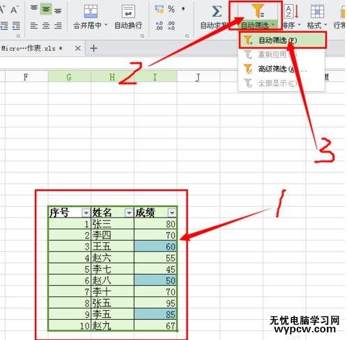 wps自動篩選
