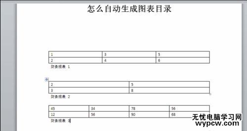 word2010中如何自動生成圖表目錄