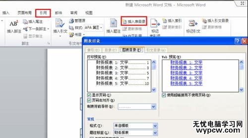 word2010中如何自動生成圖表目錄