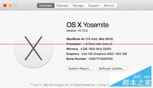 查找MacBook型號、內存、序列號的方法