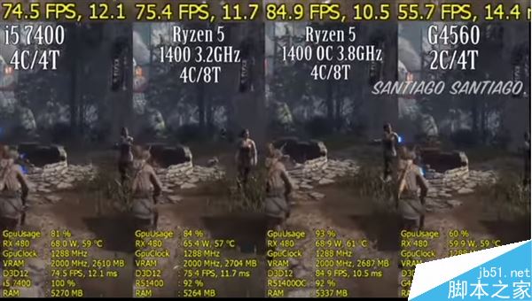 1299元4核AMD Ryzen 5 1400搶先游戲測試：對比7代i5