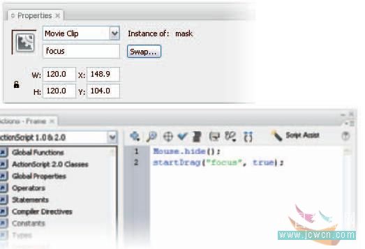 Flash cs3仿真藝術設計3.6：運用遮罩打造焦點效果_中國教程網
