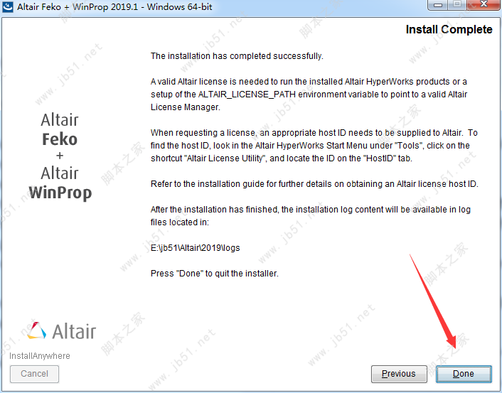 Altair HW FEKO + WinProp 2019安裝破解教程
