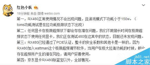 RX 480京東恢復上架：只是缺貨而已