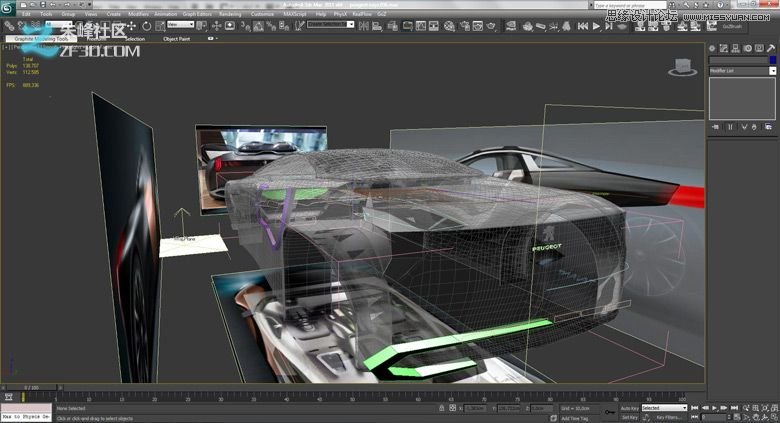 3dmax集合Vray制作標致時尚的汽車模型,